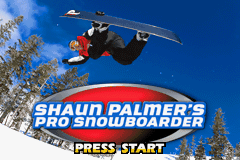 Shaun Palmers Pro Snowboarder title screen for GameBoy Advance
